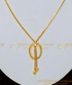 SCHN260 - Latest Light Weight Oval Shape White Stone Pendant with Small Chain for Teenage Girl