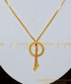 SCHN261 - Simple Gold Design Light Weight Round Shape Pink Stone Dollar Chain for Female