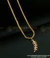 SCHN262 - 18 Inches Chain with Unique White Stone Leaf Dollar Chain for Girls