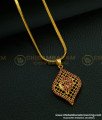 SCHN263 - Latest Ruby Stone Peacock Design Dollar With 18 Inches Chain for Teenage Girl