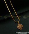 SCHN263 - Latest Ruby Stone Peacock Design Dollar With 18 Inches Chain for Teenage Girl