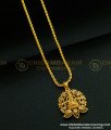 SCHN265 - New Model Ladies Pendant Chain Lakshmi Design White Stone Dollar Chain Online