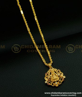 SCHN266 - Gold Look Gold Plated Lakshmi Dollar with Short Chain for Women