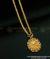 SCHN267 - One Gram Gold Oval Shape Plain Gold Design Dollar with Short Chain Online