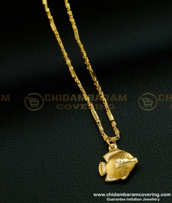 SCHN270 - Cute Small Size Fish Design Daily Wear Pendant Chain Collections
