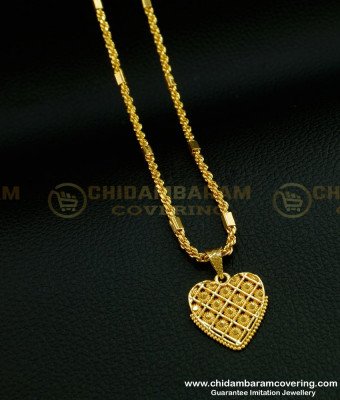 SCHN273 - 18 Inches Chain with Unique Designer Heart Pendant Chain for Teenage Girls 