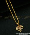 SCHN276 - Gold Plated White and Ruby Stone Heart Locket Chain Gold Design Online 