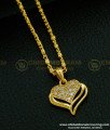 SCHN277 - Trendy White Stone Heart Locket Chain Gold Plated Dollar Chain for Women
