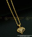 SCHN277 - Trendy White Stone Heart Locket Chain Gold Plated Dollar Chain for Women