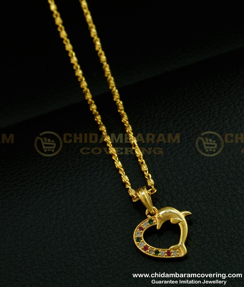 SCHN278 - Stylish Stone Heart Pendant New Model Short Chain with Pendant for Female 