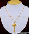 SCHN279 - 1 Gram Gold Simple Gold Design 18 Inches Short Dollar Chain Buy Online