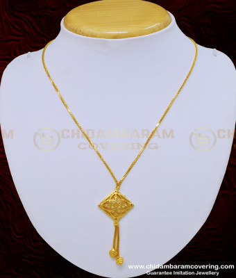 SCHN279 - 1 Gram Gold Simple Gold Design 18 Inches Short Dollar Chain Buy Online