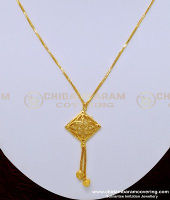 SCHN279 - 1 Gram Gold Simple Gold Design 18 Inches Short Dollar Chain Buy Online
