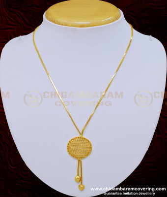 SCHN284 - Female Daily Wear Beautiful Designer Pendant Gold Chain Design Online     