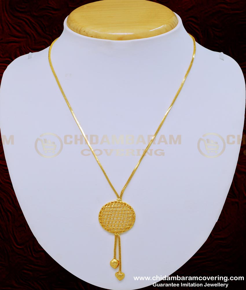 SCHN284 - Female Daily Wear Beautiful Designer Pendant Gold Chain Design Online     