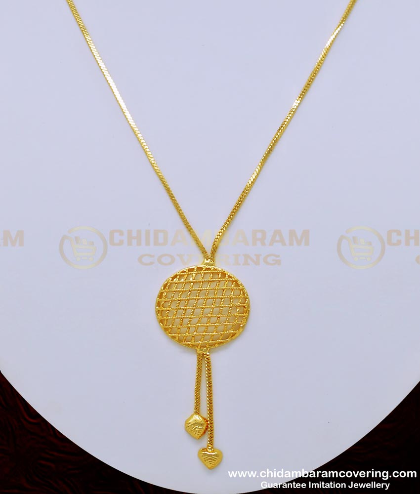 SCHN284 - Female Daily Wear Beautiful Designer Pendant Gold Chain Design Online     