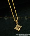 SCHN286 - 18 Inches Chain with Unique White Stone Dollar Chain for Girls