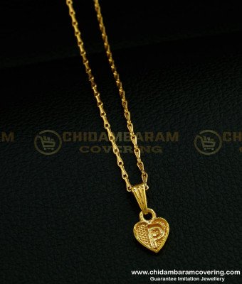SCHN293 - One Gram Gold Short Chain With ‘P’ Letter Pendant Buy Online