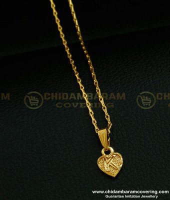 SCHN294 - One Gram Gold Short Chain With ‘K’ Letter Dollar Chain Buy Online