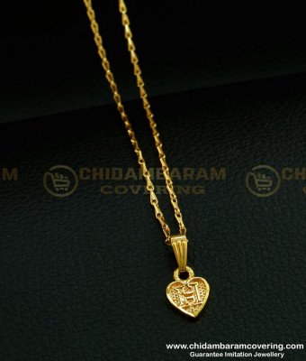 SCHN296 - One Gram Gold Short Chain With ‘H’ Letter Locket Dollar Chain Online