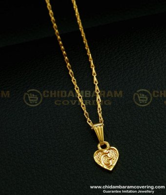 SCHN297 - One Gram Gold Heart Shape ‘G’ Letter Dollar Chain Online