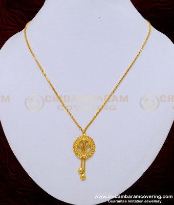 SCHN301 - Stylish 18 Inch Short Chain with Round Shape Locket for Girls    