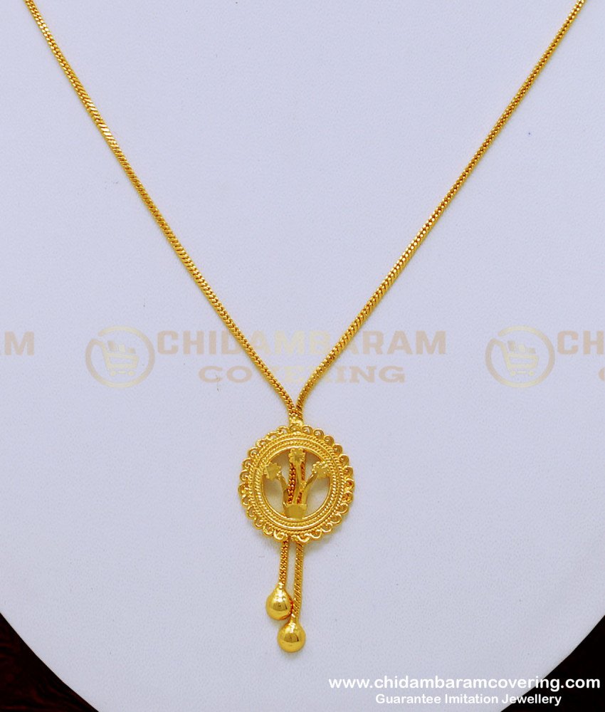 SCHN301 - Stylish 18 Inch Short Chain with Round Shape Locket for Girls    