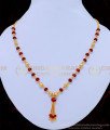 SCHN308 - 18 Inches Attractive Maroon Crystal Chain Gold Plated Jewellery Online