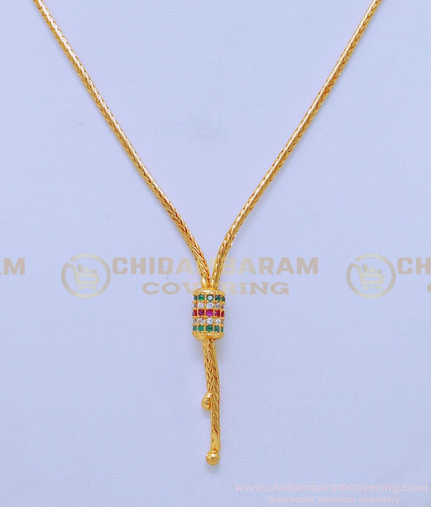 SCHN309 - Latest Ad Stone Hanging Pendant with Small Chain for Teenage Girl