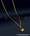 SCHN313 - One Gram Gold Cute Small Size Glitter Finish Star Pendant Daily Wear Chain  