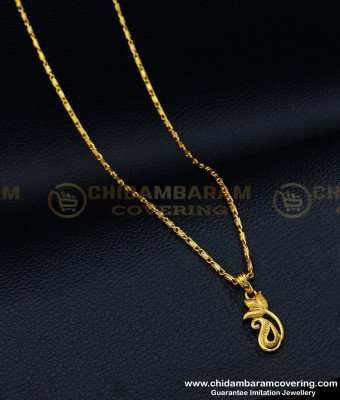 SCHN318 - Latest Ladies Pendant Glitter Shade Party Wear Mango Design Gold Plated Dollar Chain 