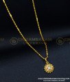 SCHN320 - Sparkling White Stone Dollar with Chain Daily Use Gold Pendant for Women 