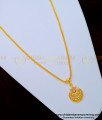 SCHN323 - American Diamond White Stone Gold Plated First Quality Pendant With Short Chain