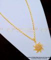 SCHN324 - Latest One Gram Gold White Stone Guaranteed Pendant with Short Chain