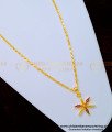SCHN326 - Unique Ruby Stone Floral Design Pendant Gold Plated Short Chain Online