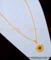 SCHN335 - One Gram Gold Short Chain with Red Stone Pendant Design for Ladies 