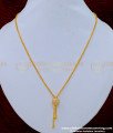 SCHN340 - One Gram Gold Plated White Stone Ball Dollar with Chain for Girls