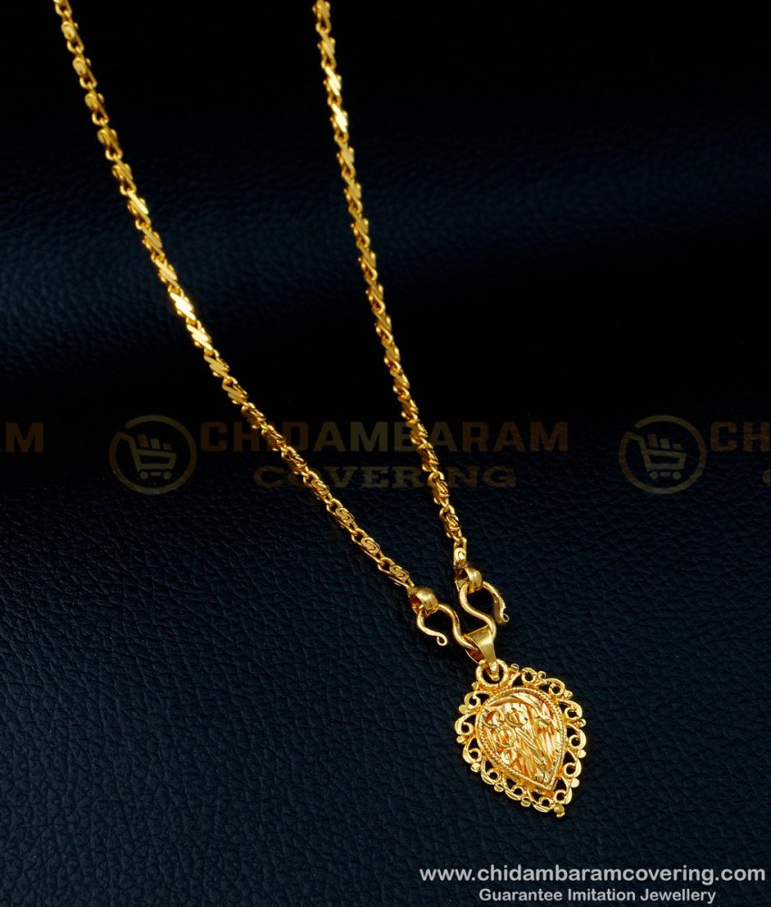 SCHN347 - Gold Plated Guaranteed Daily Use Short Chain with Pendant for Girls 