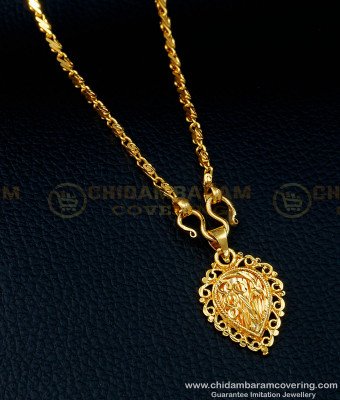 SCHN347 - Gold Plated Guaranteed Daily Use Short Chain with Pendant for Girls 