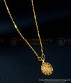 SCHN349 - 1 Gram Gold Daily Use Pendant Simple Gold Chain Design for Ladies  