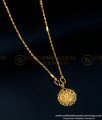 SCHN350 - Round Shape Gold Pattern Dollar Female Gold Chain with Locket Design  