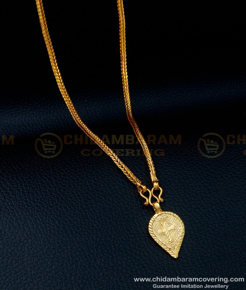 SCHN353 - One Gram Gold Plated Christian Cross Dollar Pendant Indian Imitation Jewellery  
