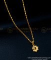 SCHN357 - 1 Gram Gold Light Wight Small Flower Design Pendant with Chain for Girls 