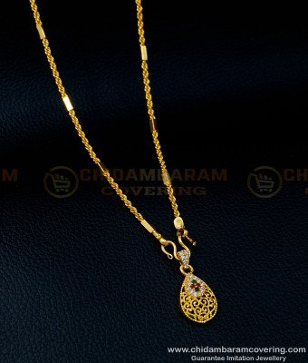 SCHN363 - Elegant Real Gold Design Gold Covering Dollar with Short Chain for Ladies 