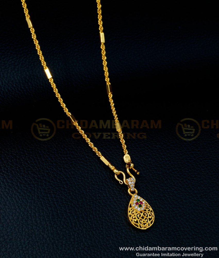 SCHN363 - Elegant Real Gold Design Gold Covering Dollar with Short Chain for Ladies 
