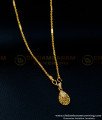 SCHN364 - Real Gold Design White Stone Covering Pendant with Short Chain for Ladies