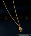 SCHN365 - 1 Gram Gold Light Wight White Stone Small Pendant with Chain for Girls
