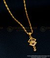 SCHN366 - Simple Light Wight Daily Use White Stone Small Dollar with Short Chain 