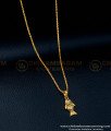 SCHN369 - One Gram Gold White Stone Fish Pendant with Matching Short Chain Online