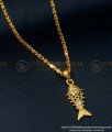 SCHN370 - Latest Light Weight White Stone Fish Dollar Chain for Daily Use  